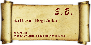 Saltzer Boglárka névjegykártya